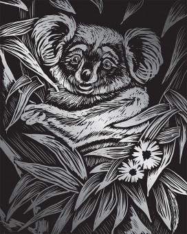 Гравюра 20 x 25.5см "Коала" (серебро), Hobbius/GHK №4