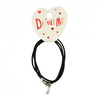 Шнурок 60см с застежкой из искусственной замши, черный, BV//2-155/01 (10)