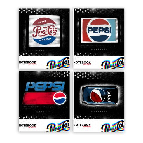 Тетрадь общая А5 гребень 96л. клетка "PEPSI" (ассорти) Тетрадь общая А5 гребень 96л. клетка "PEPSI" (ассорти)