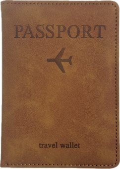 Обложка на паспорт WENZER OFFiCE, Passport "Travel wallet", на резинке, коричневая, эко кожа