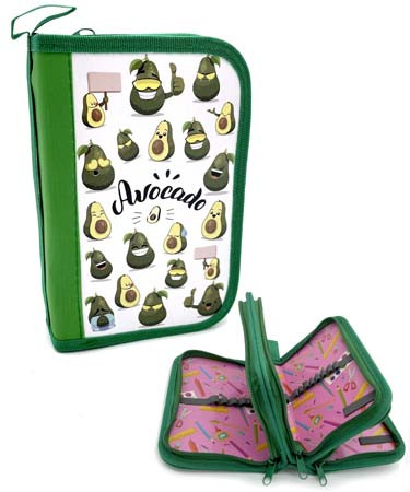 Пенал 3  отд. "Авокадо" зеленый, внутреннее оформление, без наполнения, CH-63 (1/12/96)