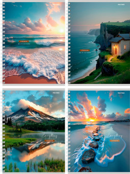 Тетрадь 80 клетка "Чарующие пейзажи - 2", на гребне, Проф-Пресс/80-8424 (4/48)