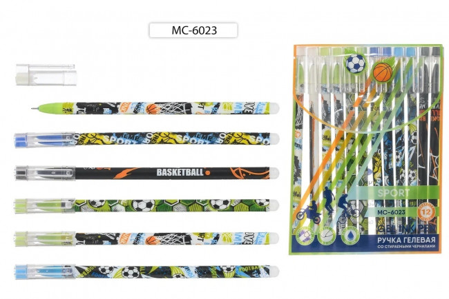 Ручка гелевая 0,5мм синий "Спорт", со стираемыми чернилами, Basir/МС-6023 (12) Ручка гелевая 0,5мм синий "Спорт", со стираемыми чернилами, Basir/МС-6023 (12)