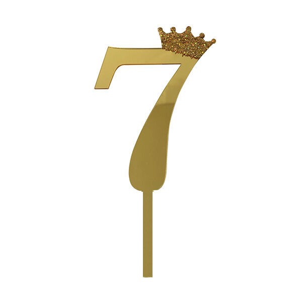 Топпер цифра 7 Корона GOLD 18см/600