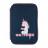 Пенал 200 х130мм "Unicorn", два отделения, синий, BV/14-051/32 (4)