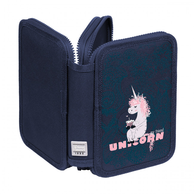 Пенал 200 х130мм "Unicorn", два отделения, синий, BV/14-051/32 (4)