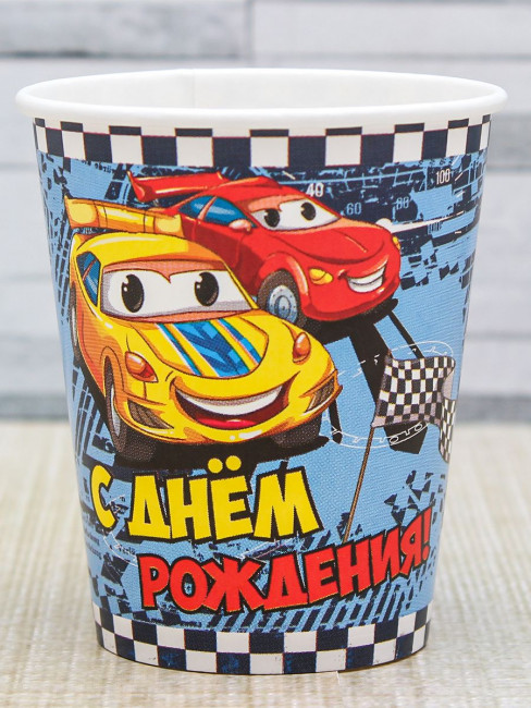 Стаканы 250мл бумажные "Гонки" 6 шт, MILAND/ПФ 3 СП-0876 Стаканы 250мл бумажные "Гонки" 6 шт, MILAND/ПФ 3 СП-0876