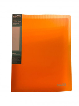 Папка на 4 О-кольцах PRISMA NEON WENZER OFFiCE А4, 25 мм, 700 мкм, эффект 3D, оранжевая, 15082024