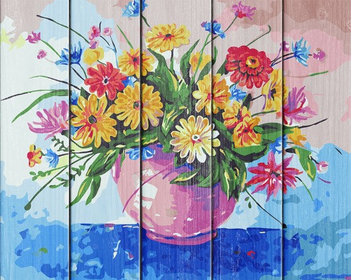 Рисование по номерам по дереву "Flamingo" 40х50 FLA037 "Полевые цветы"