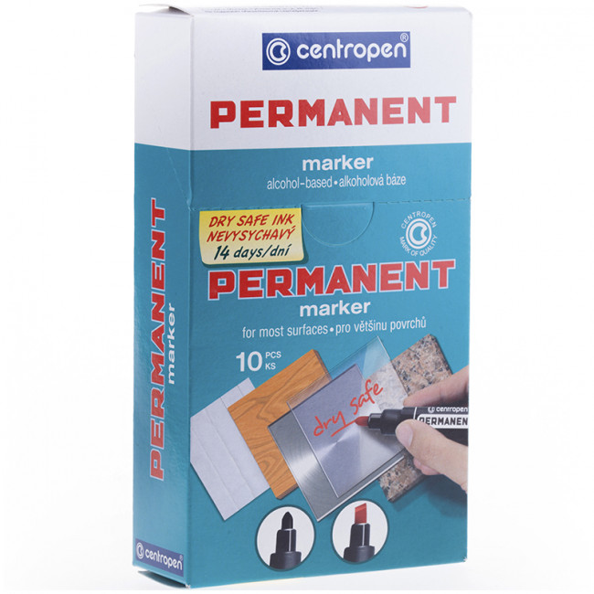 Маркер перманентный Centropen "8516" синий, скошенный, 2-5 мм, устойчив к высыханию