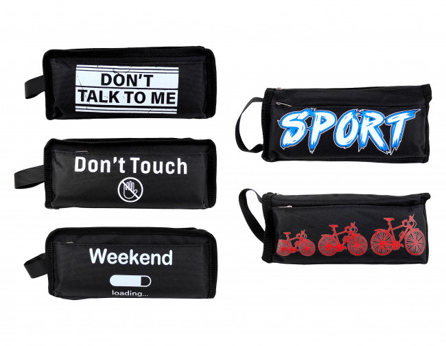 Пенал тканевый на одно отделение, с внешними карманом "Sport, Weekend, Велосипеды", Asmar Пенал тканевый на одно отделение, с внешними карманом "Sport, Weekend, Велосипеды", Asmar