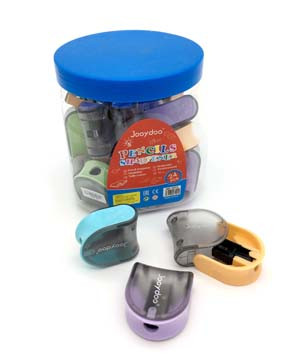 Точилка  JOOYDOO QD-3513 "Выдвижная" 1 отделение, с накопителем, ассорти, в банке (24/24/1152) Точилка  JOOYDOO QD-3513 "Выдвижная" 1 отделение, с накопителем, ассорти, в банке (24/24/1152)