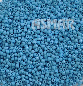 Бисер "ASMAR" размер №8, вес: 450 г, голубой глянцевый, непрозрачный