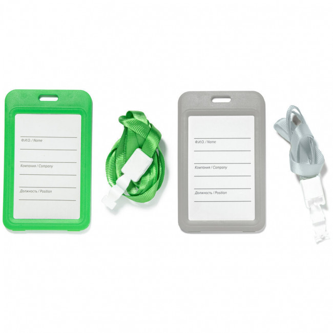 Бейдж 65*110мм "Level" вертикальный, пластиковый, на шнурке, Mazari/M-5895