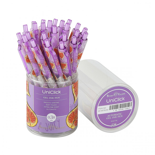 Ручка автоматическая гелевая 0,38мм синяя "UniClick.Fresh & fruity. Инжир", BV/20-0376/04 (24)