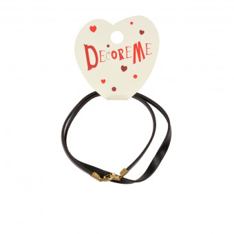 Шнурок 6мм 41см из экокожи, с застежкой, плоский, BV/2-155/29 (10)