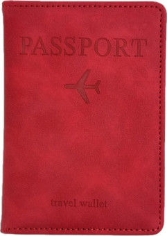 Обложка на паспорт WENZER OFFiCE, Passport "Travel wallet", на резинке, красная, эко кожа