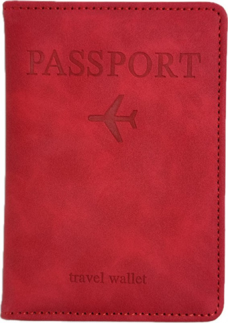 Обложка на паспорт WENZER OFFiCE, Passport "Travel wallet", на резинке, красная, эко кожа