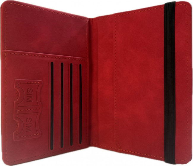 Обложка на паспорт WENZER OFFiCE, Passport "Travel wallet", на резинке, красная, эко кожа