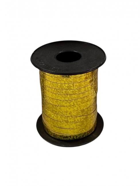 Лента 0,5см*10м полипропилен, жёлтая с блёстками, Магистр/MAG5*10-1136
