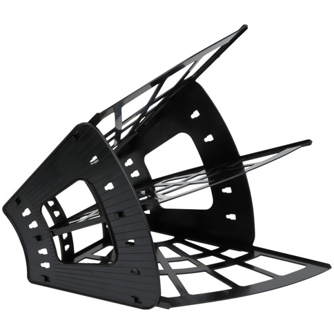 Лоток для бумаг веерный "Эконом", 3-х секционный, черный, СТАММ Лоток для бумаг веерный "Эконом", 3-х секционный, черный, СТАММ