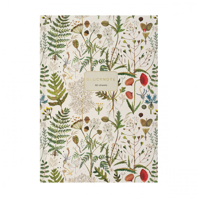 Блокнот-престиж А4 160л клетка "Луговые травы", сшивка, BV/3-160-490/15 (8)