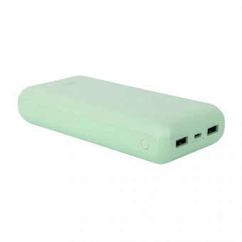 Портативный аккумулятор "COLOR VIBE" 20000mAh, 2 порта, цвет мятный, Perfeo/PF_D0169