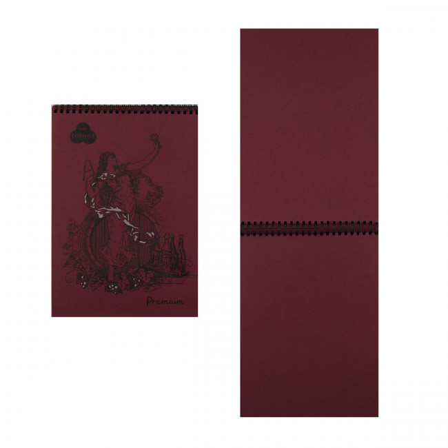 Блокнот А4 30л "Premium Beaujolais" для пастелей, на пружине, божоле (5)