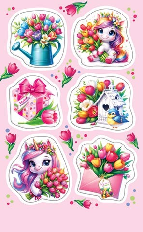 Наклейка 159х98мм "Весенние единорожки" 0-11-771 (20)