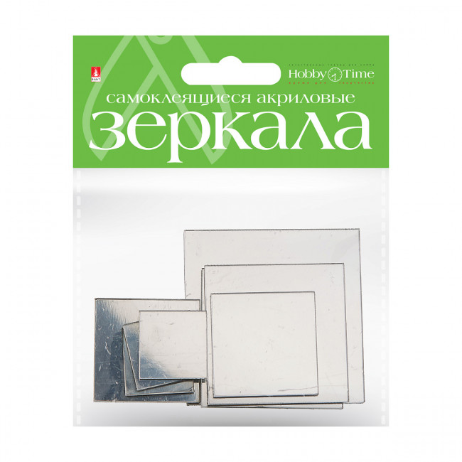 Зеркала "Квадраты" акриловые для декорирования, самоклеящиеся, № 4, 8шт, BV/2-472/04