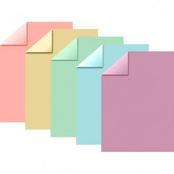 Бумага цветная тонированная в массе, пастельные цвета, A3 "deVENTE" 170 г/м², 5 цв, 5 л, пластиковый пакет