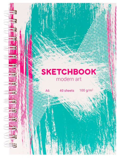 Скетчбук А6 40л "Modern" 7БЦ, глянцевая ламинация, гребень, MILAND/С80-6340 Скетчбук А6 40л "Modern" 7БЦ, глянцевая ламинация, гребень, MILAND/С80-6340