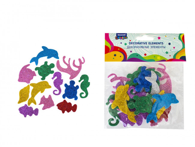 Декоративные элементы "MIX," из EVA на клеевом слое, Mazari/M-20119 (12)