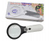 Лупа 70мм. DA-88 с подсветкой, черно-белая пластиковая оправа с держателем, в к/кор №6902AB (1/100)