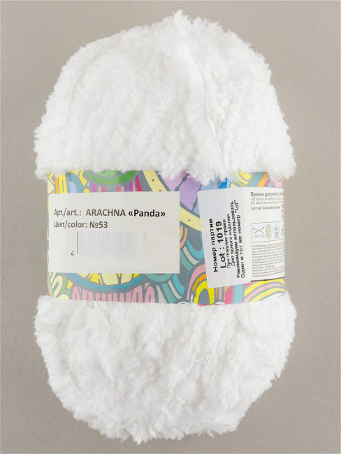 Пряжа ARACHNA "PANDA"   100% микрополиэстер   . х  100 г  75 м №53 белый "PANDA" Пряжа ARACHNA "PANDA"   100% микрополиэстер   . х  100 г  75 м №53 белый "PANDA"