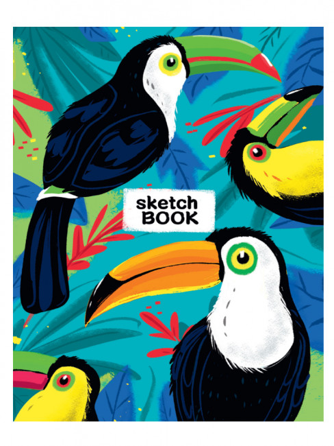 Скетчбук "Туканы-2". Формат:202х145х13мм 160стр, Проф-Пресс Скетчбук "Туканы-2". Формат:202х145х13мм 160стр, Проф-Пресс