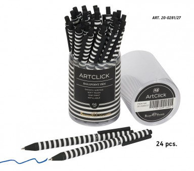 Ручка автоматическая шариковая 0,38мм синяя "ArtClick. Полоски", BV/20-0281/27 (24)