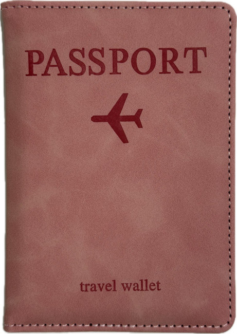 Обложка на паспорт WENZER OFFiCE, Passport "Travel wallet", на резинке, розовая, эко кожа