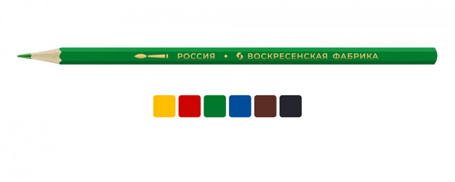 Набор акварельных карандашей 6цв "Алёнка", заточеные, ВКФ/TSR-WCP-5006 Набор акварельных карандашей 6цв "Алёнка", заточеные, ВКФ/TSR-WCP-5006