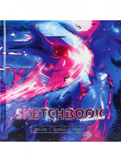 Скетчбук 200х200 Cyber World (7БЦ, холодная фольга + твин лак, 40 л, 160г, белая бумага) С40-4055 Скетчбук 200х200 Cyber World (7БЦ, холодная фольга + твин лак, 40 л, 160г, белая бумага) С40-4055