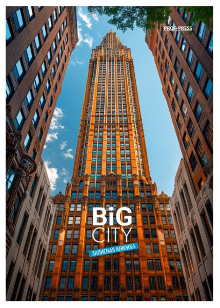 Записная книжка А6 64л клетка "Здания большого города", 7БЦ, склейка, Проф-Пресс/64-2099 (40)