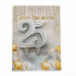 Свеча-цифра Грация "25" серебро, Микрос/Ч46431 (20)
