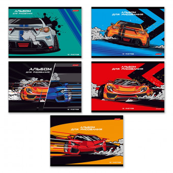 Альбом для рисования А4 12л скоба "Гонки" "Светоч" (10)