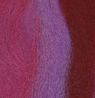 Шерсть для валяния 50г 100% полутонкая шерсть, винный/мальва/св.фиалка, №6114, Gamma/MY-050