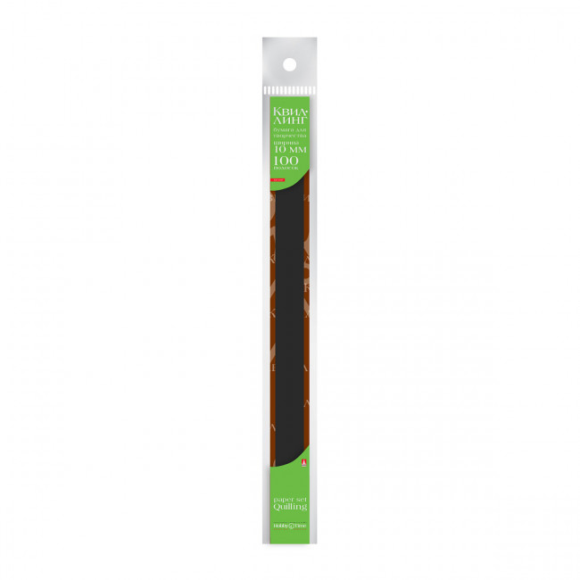 Бумага для квиллинга 10мм, 120г/м2, 100 полос, черная, BV/2-082/10