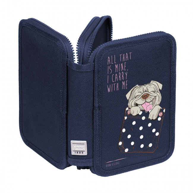 Пенал 200 х130мм "Карманные животные. Собачка", два отделения, синий, BV/14-051/27 (4)