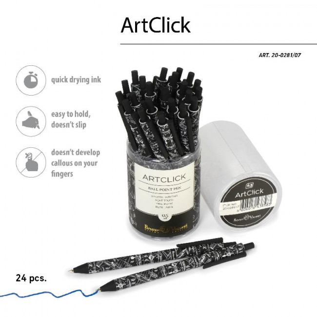 Ручка автоматическая 0,5мм синяя "ArtClick. Чертежи", BV/20-0281/07 (24)