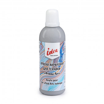 Краска акриловая для техники 80мл "Флюид Арт" 13 Серый, idea, VISTA-ARTISTA/PFA-01 13