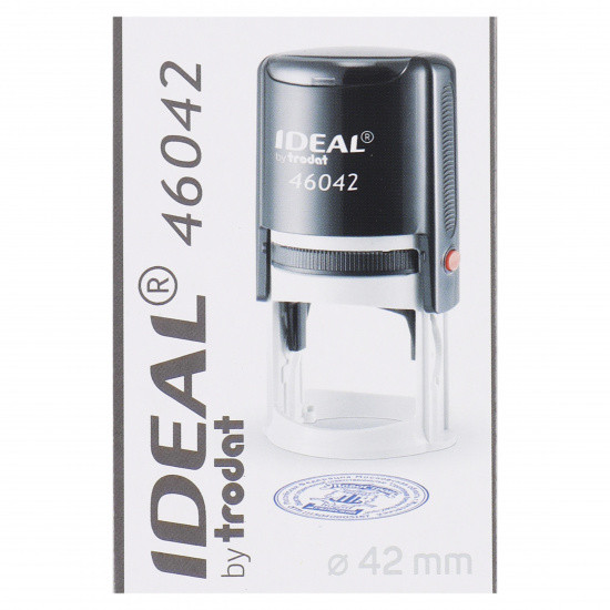 Оснастка d-42мм для печатей, оттиск  синий, корпус красный, 125311,Trodat/46042 К