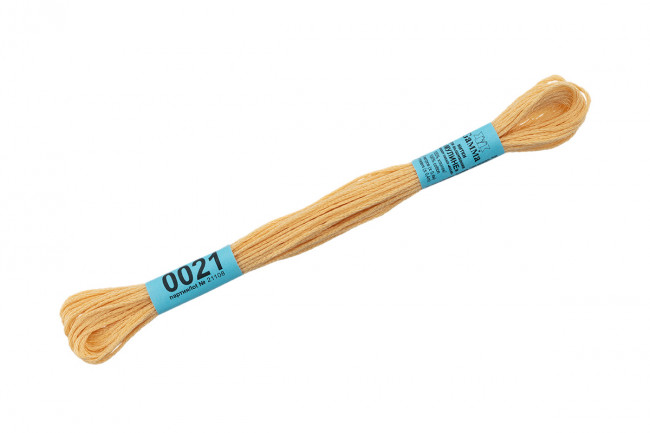 Нитки для вышивания "Gamma"    мулине  ( 0001-0206 )  100% хлопок     8 м №0021 св.роз-желтый